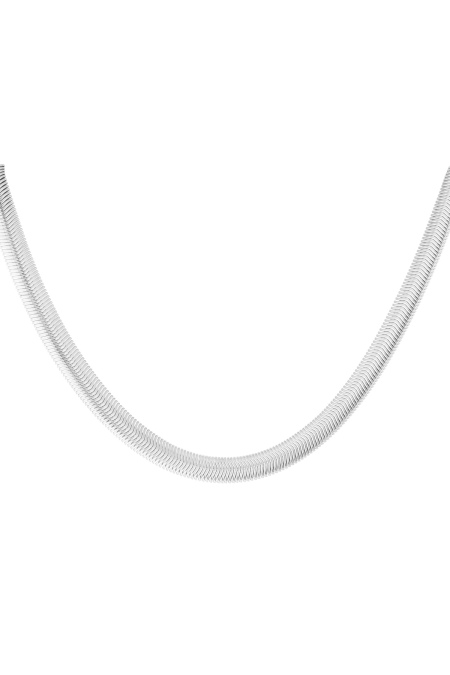 Collier unisexe plat tressé - argent - 8.0MM