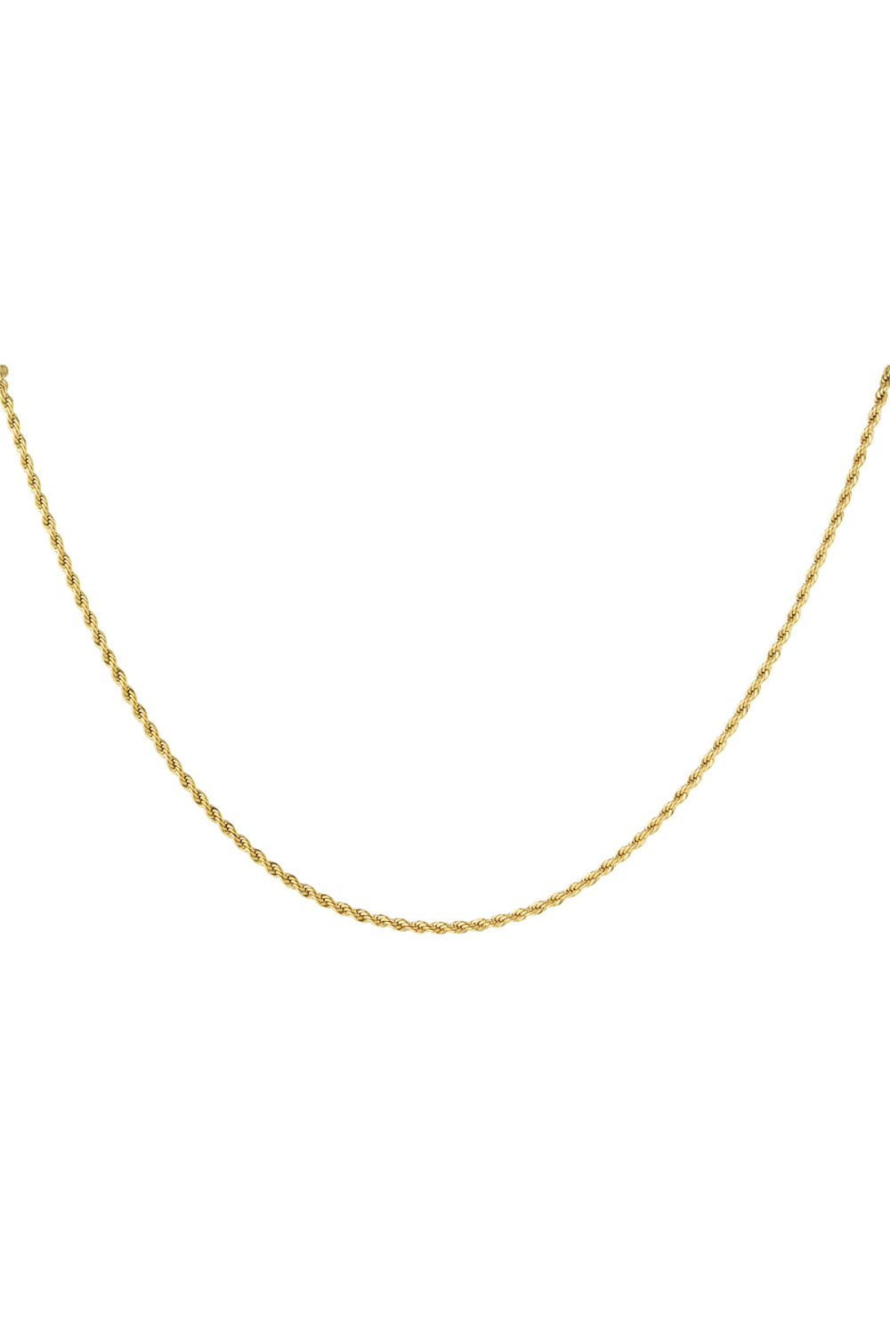 Collier Unisexe Torsadé Court - Doré-2.0Mm