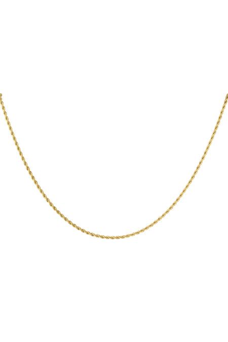 Collier unisexe torsadé court - doré-2.0MM