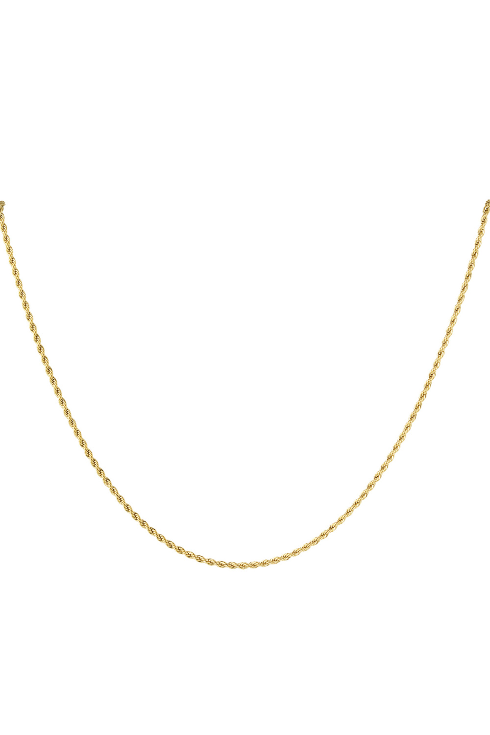 Collier Unisexe Torsadé Long - Doré - 2.0Mm 
