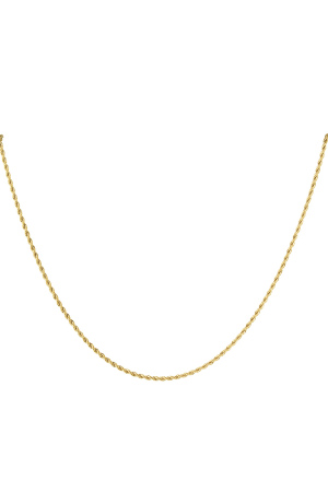 Collier Unisexe Torsadé Long - Doré - 2.0Mm h5 