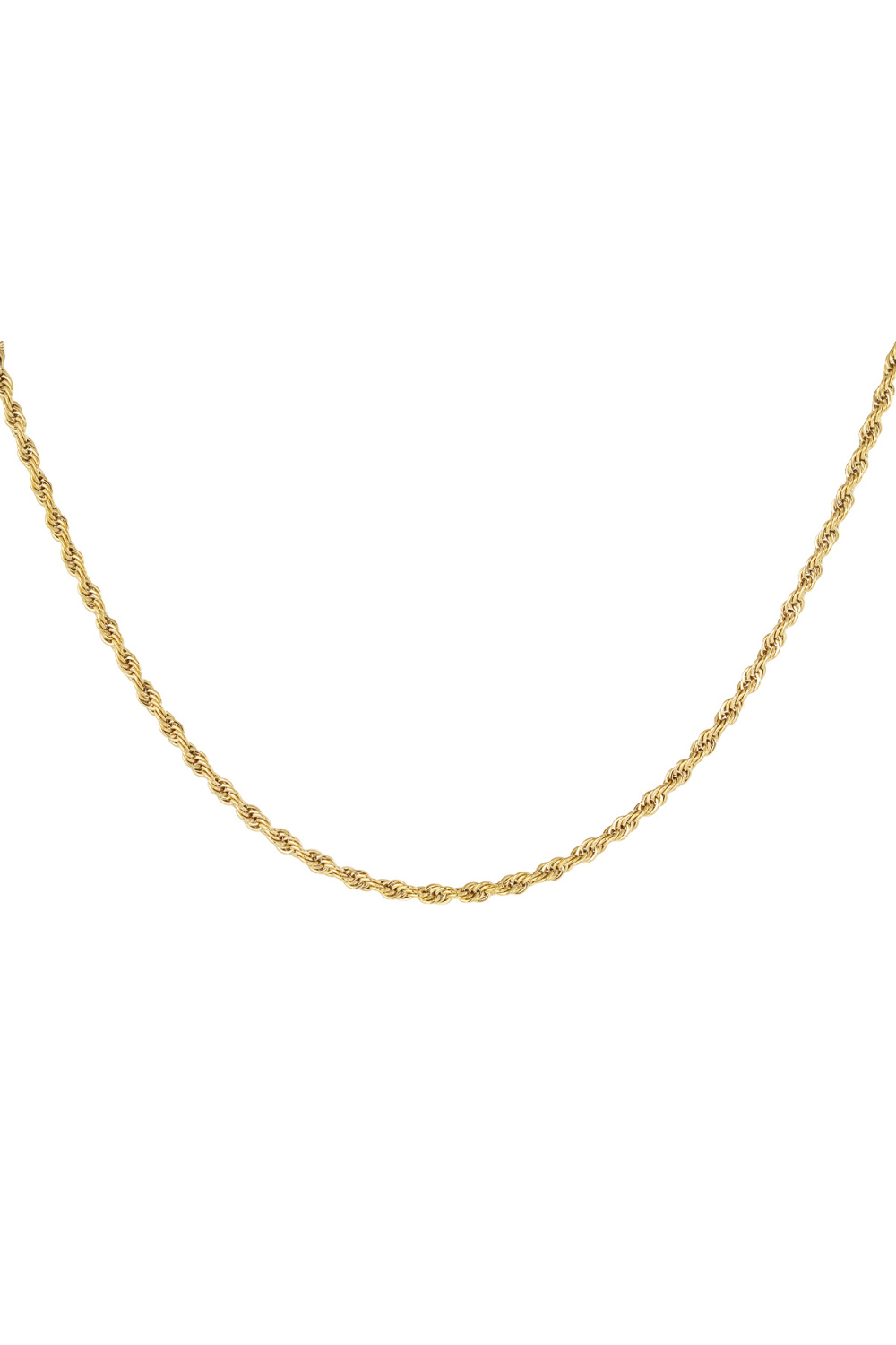 Collier Unisexe Torsadé Court - Doré-3.0Mm 