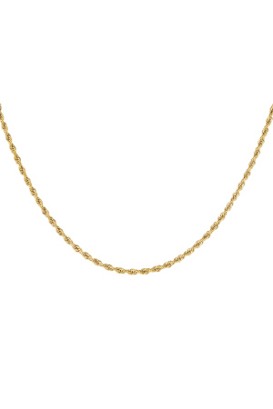 Collier Unisexe Torsadé Court - Doré-3.0Mm h5 