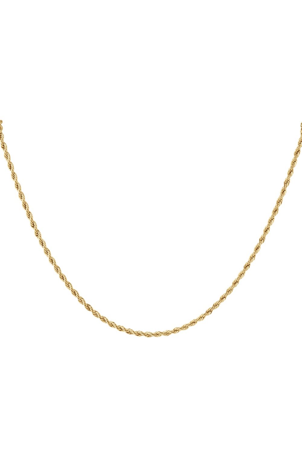 Collier Unisexe Torsadé Fin - Doré-3.0Mm
