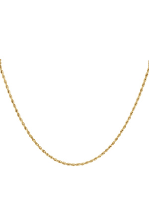 Collier Unisexe Torsadé Fin - Doré-3.0Mm h5