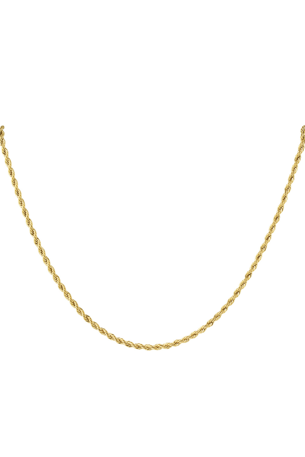 Collier Torsadé Unisexe En Acier Inoxydable 60Cm - Couleur Or-3.0Mm 