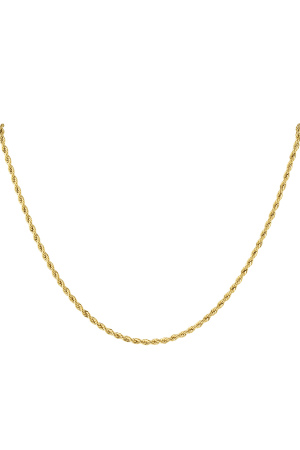 Collier Torsadé Unisexe En Acier Inoxydable 60Cm - Couleur Or-3.0Mm h5 