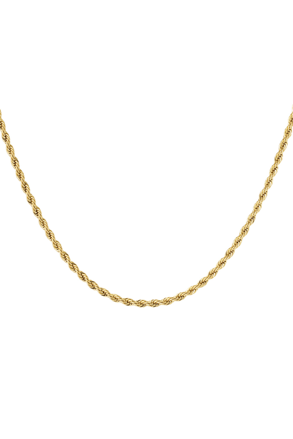 Collier Unisexe Torsadé 50Cm - Doré-4.0Mm 