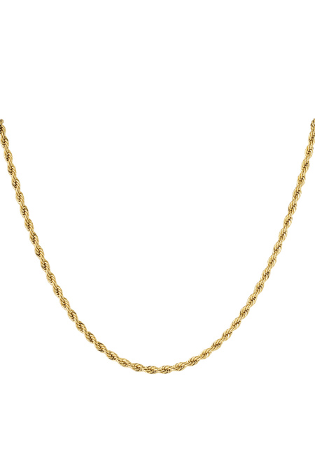 Chaîne tCouleur orsadée unisexe longue 60cm - Couleur or-4.0MM