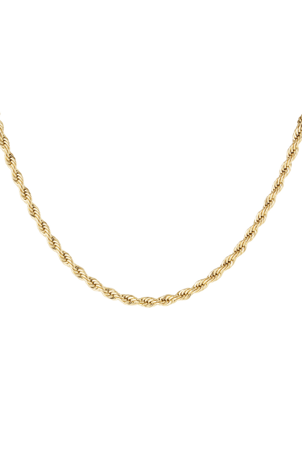 Collier Unisexe Épais Torsadé Court - Doré-4.5Mm 