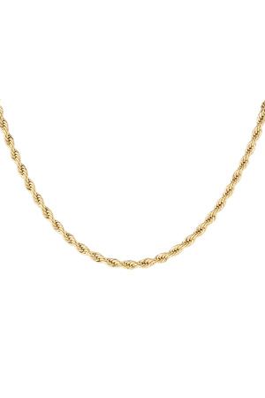 Collier Unisexe Épais Torsadé Court - Doré-4.5Mm h5 