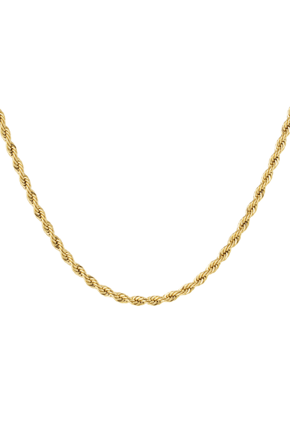 Collier Unisexe Torsadé - Doré - 4.5Mm