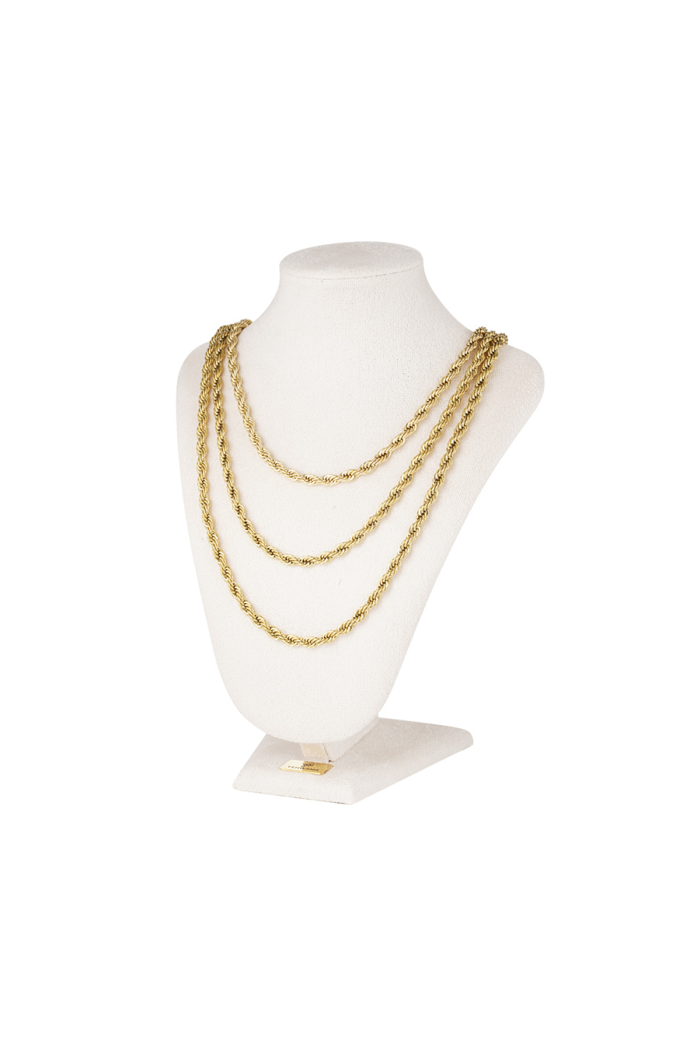 Collier Unisexe Épais Torsadé Court - Doré-4.5Mm Image5