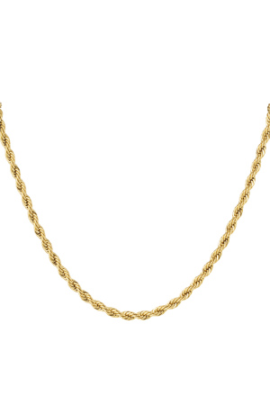 Collier Unisexe Épais Torsadé 60Cm - Doré-4.5Mm h5 