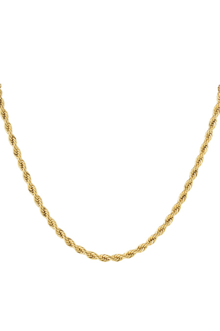 Collier unisexe épais torsadé 60cm - doré-4.5MM