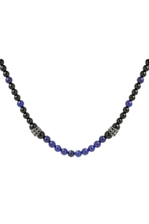 Collier Perles Homme - Noir/Bleu h5 
