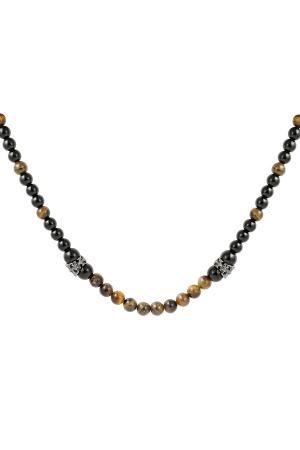 Collier Homme Détails Perles - Marron h5