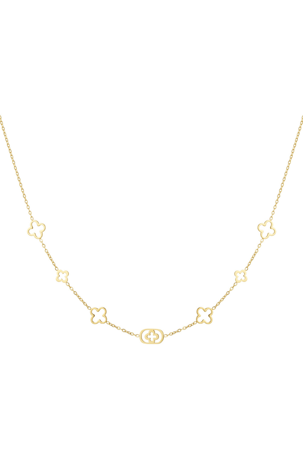 Collier Classique À Breloques Trèfle À Quatre Feuilles 
