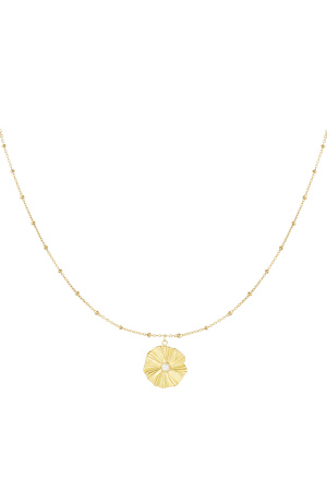 Collier Boule Avec Fleur Simple - Doré h5 
