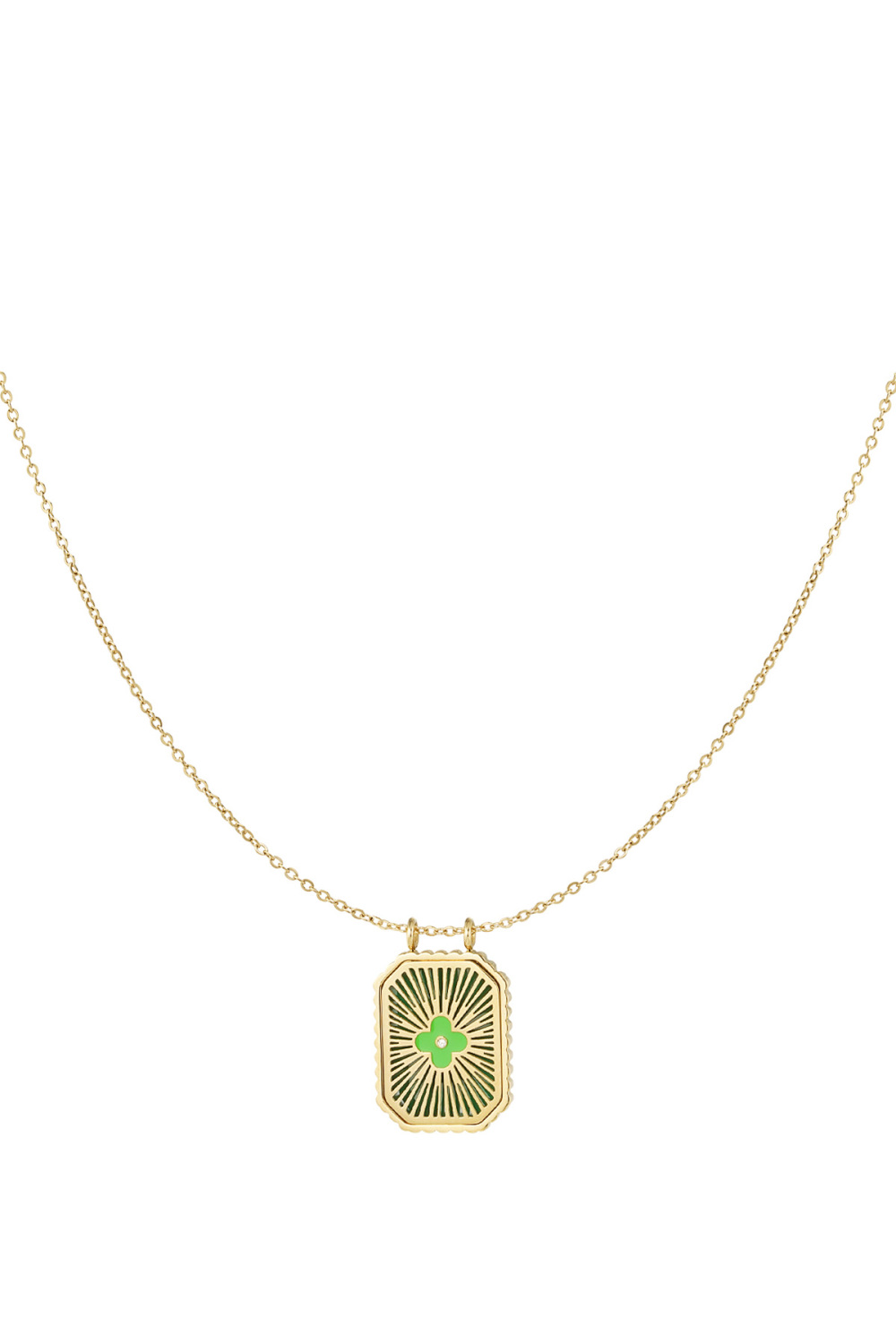 Collier Breloque Fleur Colcouleur Orée - Couleur Or Vert