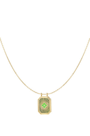 Collier Breloque Fleur Colcouleur Orée - Couleur Or Vert h5
