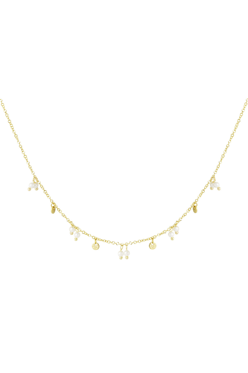 Collier Perles Et Charms - Doré 