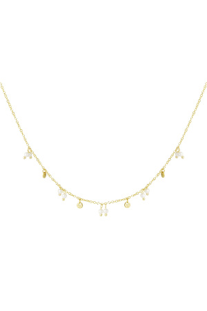 Collier Perles Et Charms - Doré h5 