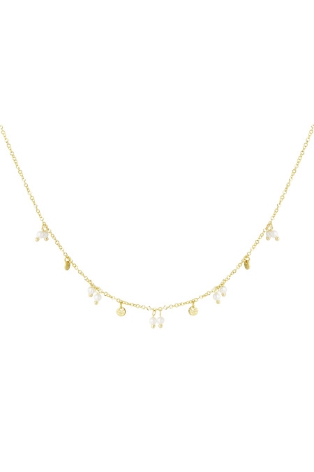 Collier perles et charms - doré