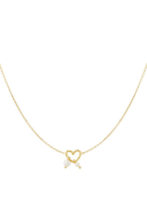 Collier Perle Amour - Doré h5