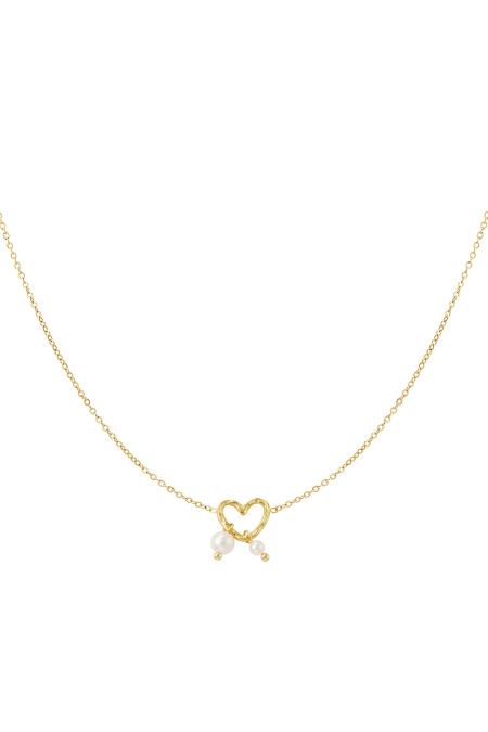 Collier perle amour - doré
