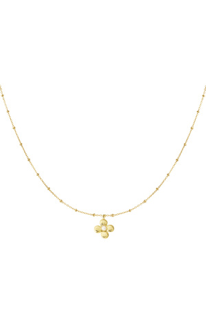 Collier Fleur Avec Perle - Doré h5 