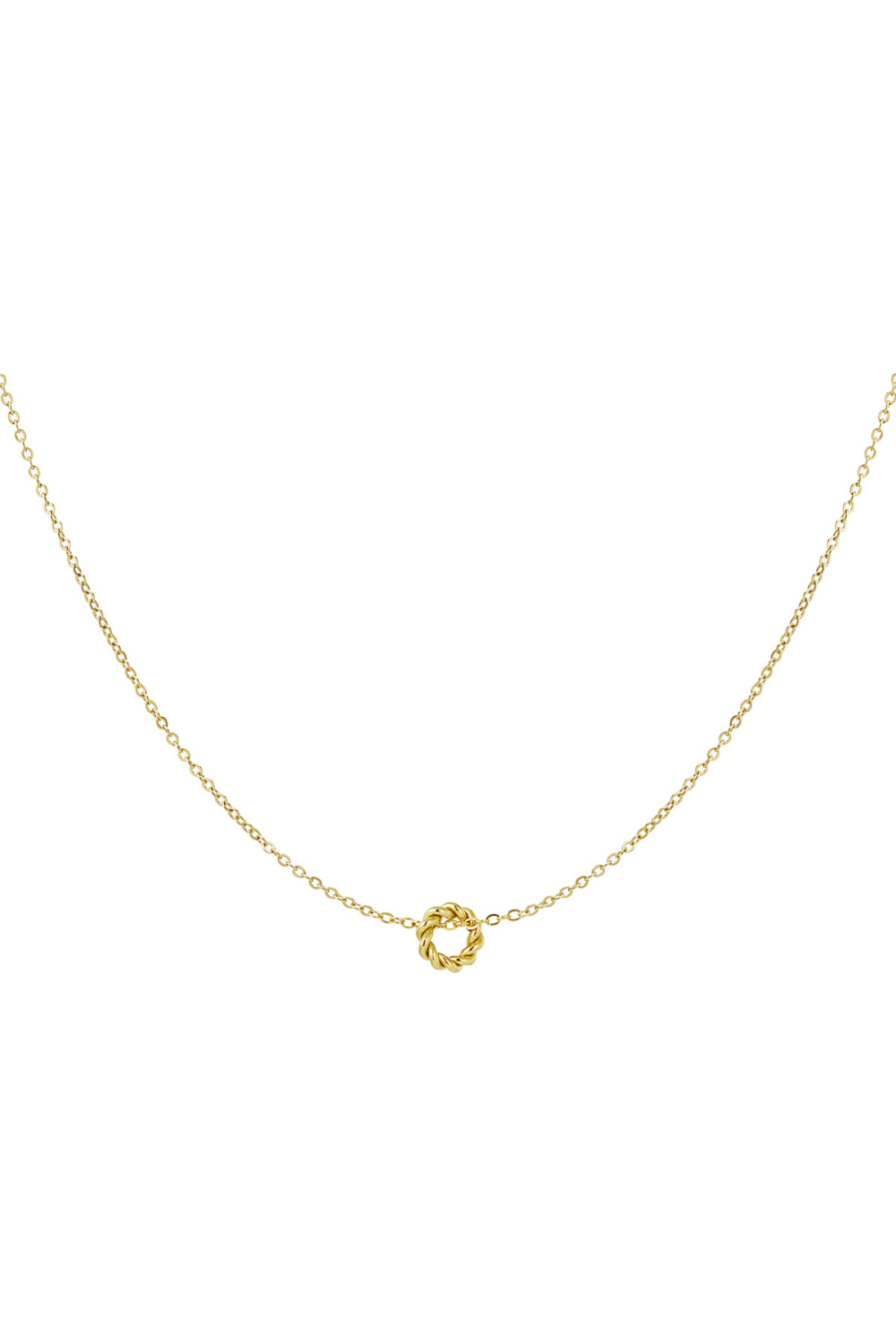 Collier Classique Avec Breloque Torsadée - Doré 