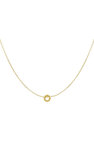 Collier Classique Avec Breloque Torsadée - Doré h5 
