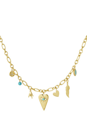 Collier À Breloques Avec Breloques Joyeuses - Doré h5