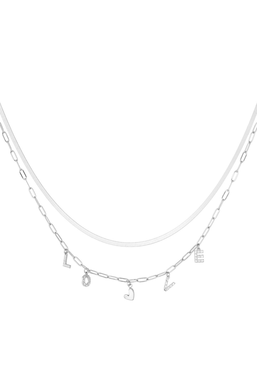 Collier Charm Lettre D'amour (Pack With Plastic Bag) 
