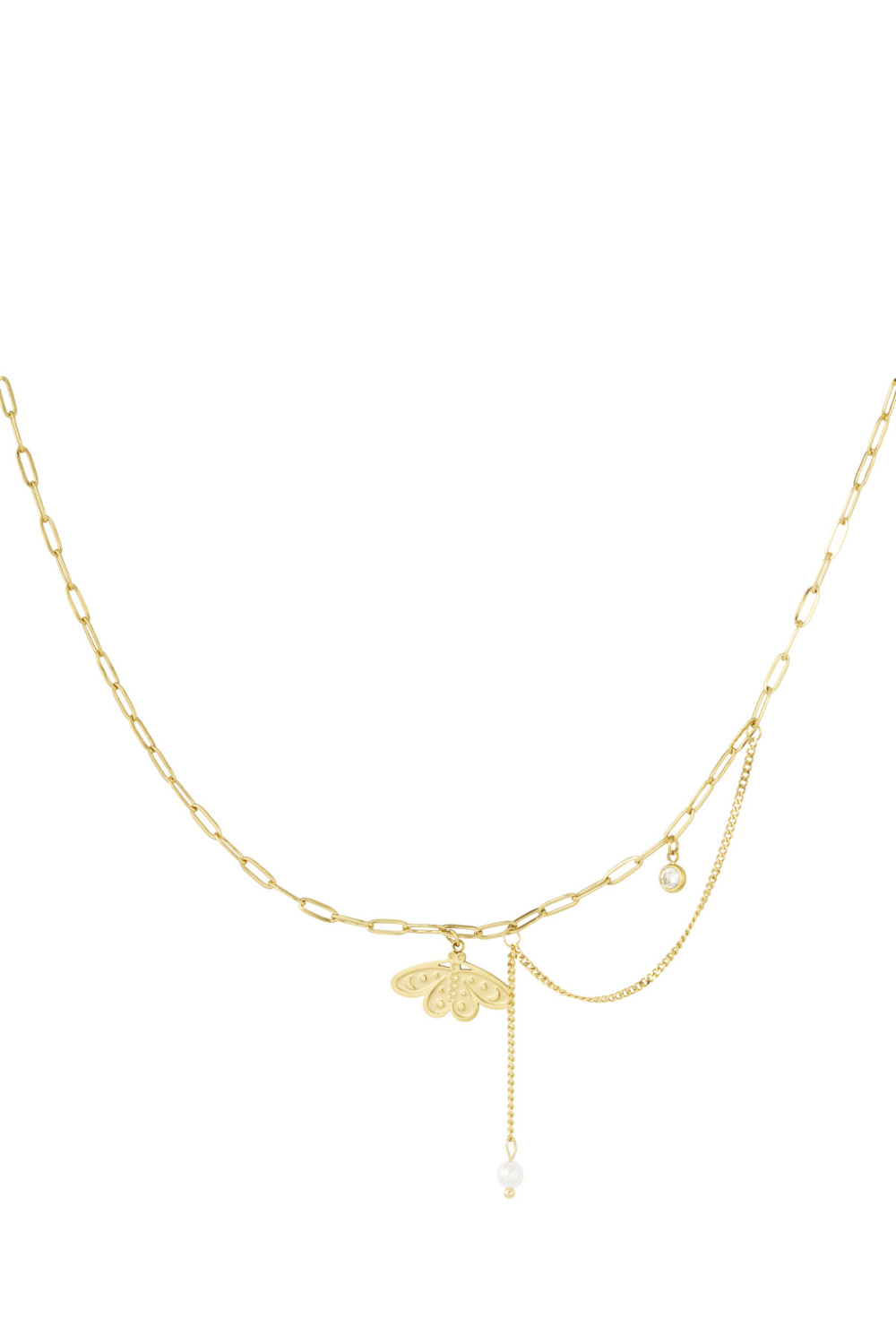 Collier Breloque Papillon - Doré 