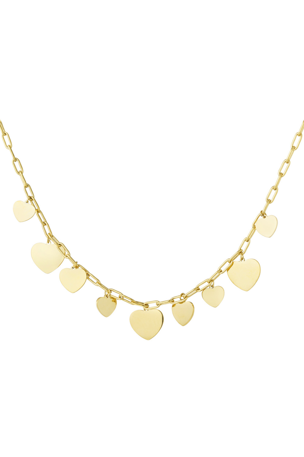 Collier À Pendentif De Fête Plat Et Épais En Forme De Cœur 