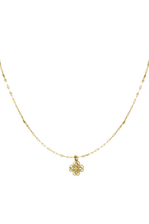Collier Torsadé Avec Trèfle - Doré  h5 
