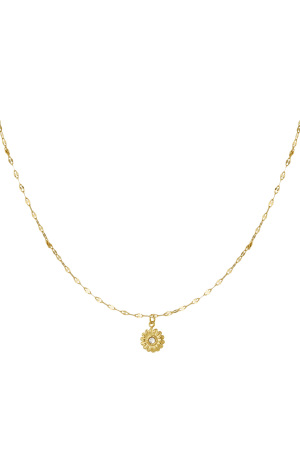 Collier Torsadé Breloque Fleur - Doré  h5 