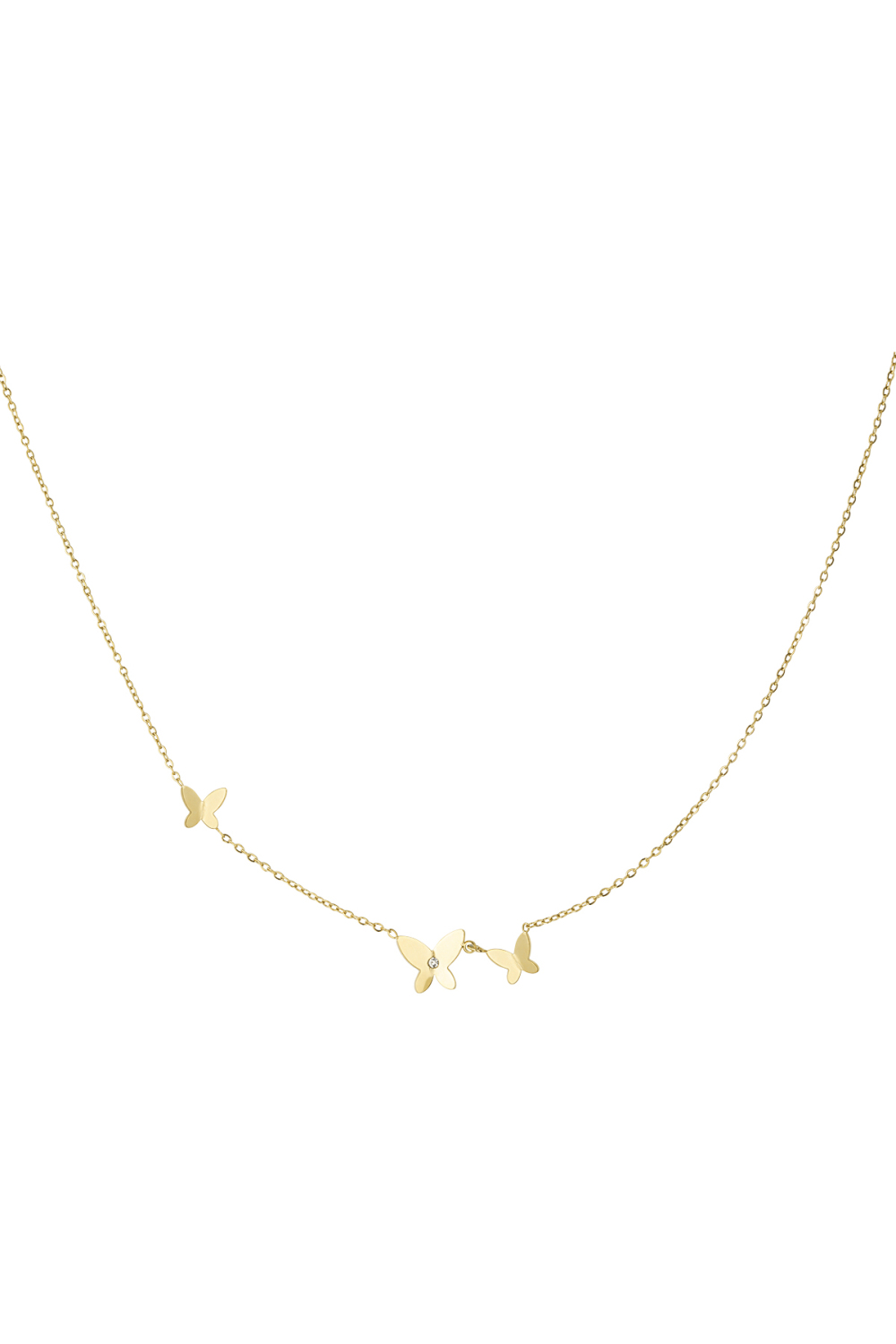 Collier Classique Avec Trois Charms Papillons 