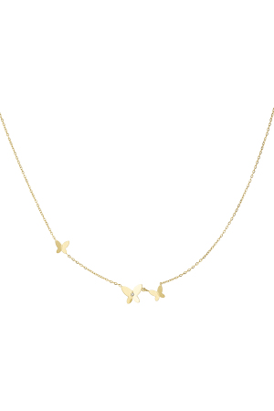 Collier Classique Avec Trois Charms Papillons h5 
