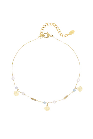 Bracelet De Cheville Plage Bleu - Doré h5 