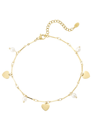 Bracelet De Cheville Perle Love - Doré h5 