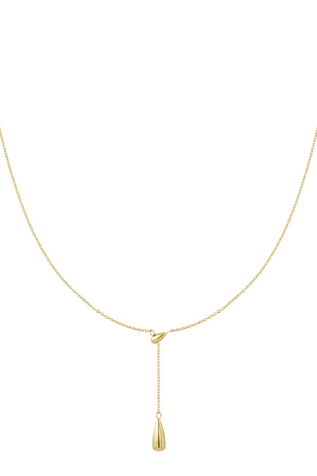 Collier avec breloque goutte - doré
