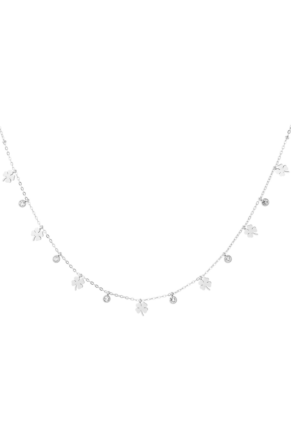Collier Charm Avec Trèfle Et Diamants 
