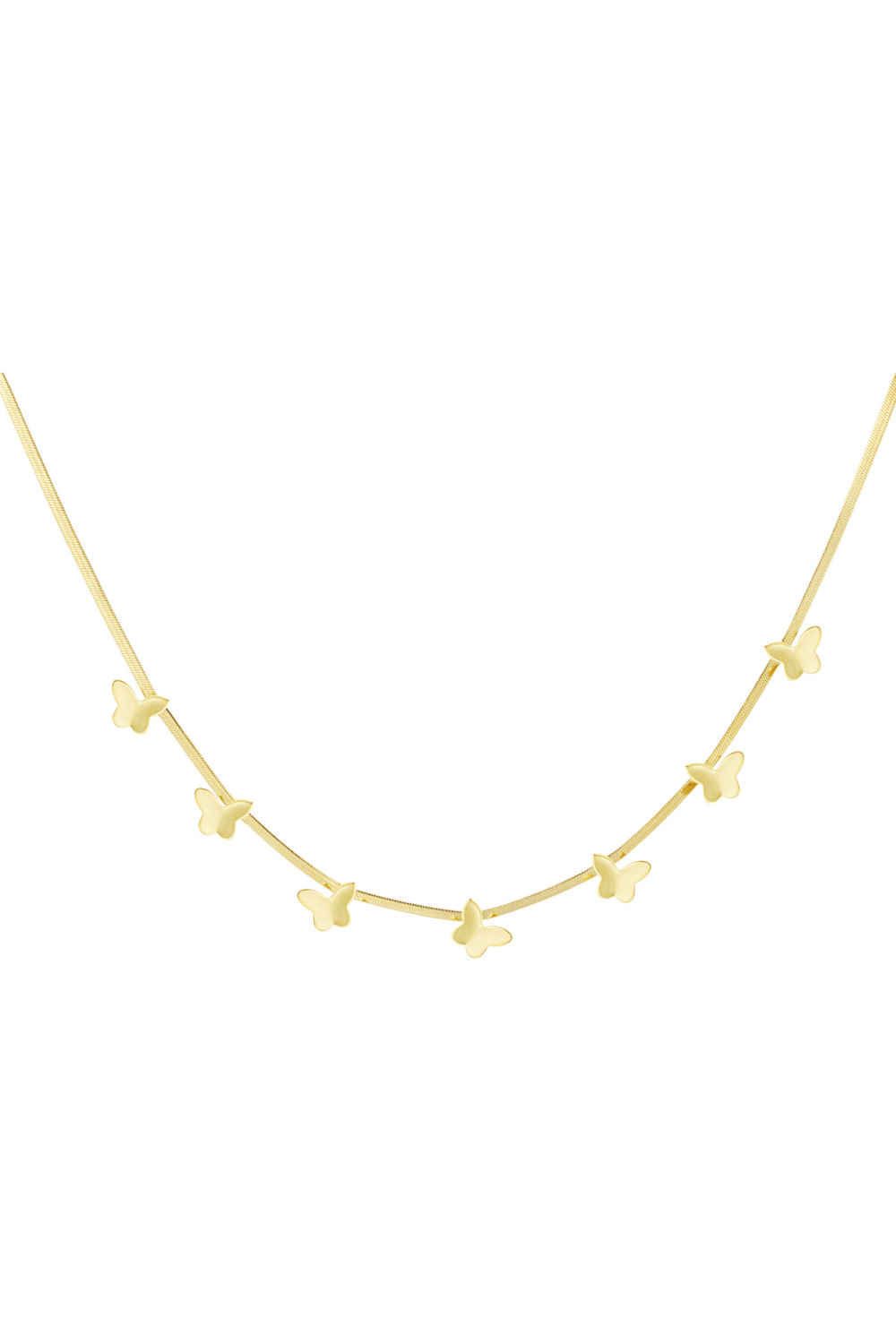 Collier Maillon Plat Papillons - Doré 