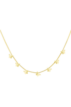 Collier Maillon Plat Papillons - Doré h5 