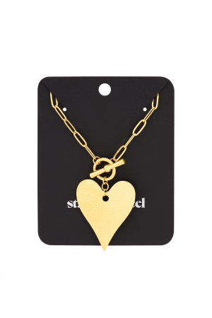 Collier Long Maillons Grand Coeur - Doré h5 Image4