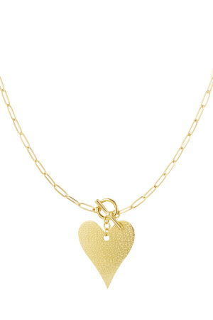 Collier Long Maillons Grand Coeur - Doré h5