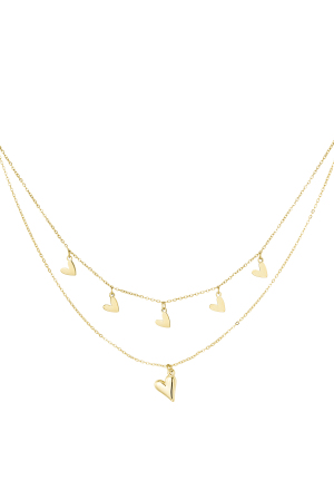 Collier Double Coeur - Doré h5 